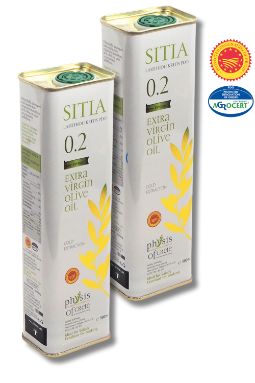 Physis of Crete SITIA 0,2% zestaw 2 x 500 ml oliwa z oliwek extra virgin z Krety