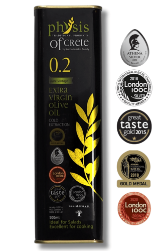 Oliwa z oliwek Extra Virgin Physis of Crete 0,2% 500 ml w puszce z Krety