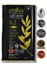 Oliwa z oliwek Extra Virgin Physis of Crete 0,2% 1L puszka – Kreta, Koroneiki