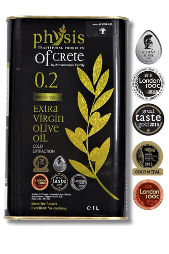 Oliwa z oliwek Extra Virgin Physis of Crete 0,2% 1L w puszce z Krety