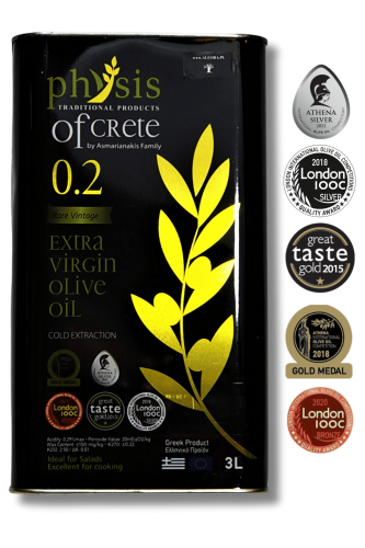 Oliwa z oliwek Extra Virgin Physis of Crete 0,2% 3L w puszce z Krety