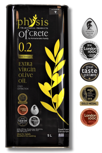 Oliwa z oliwek Extra Virgin Physis of Crete 0,2% 5L puszka – Kreta, Koroneiki