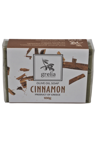 Greckie mydło oliwkowe Grelia o zapachu cynamonu 100 g