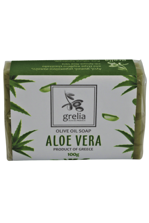 Greckie mydło oliwkowe Grelia Aloe Vera 100 g w kostce