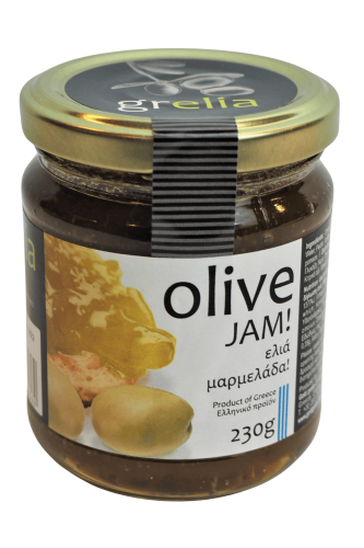 Grecki dżem z oliwek Grelia 230 g w szklanym słoiku