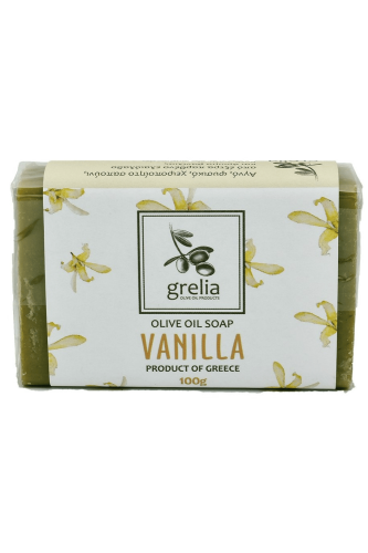 Greckie mydło oliwkowe Grelia o zapachu wanilii 100 g