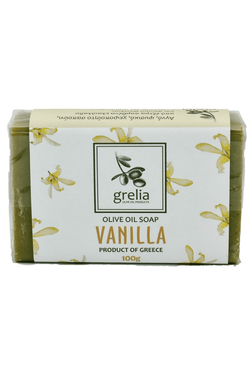 Greckie mydło oliwkowe Grelia o zapachu wanilii 100 g