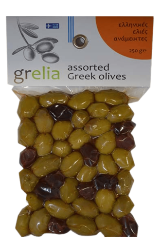 Oliwki mix zielone i ciemne niedrylowane Grelia 250 g