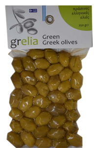 Greckie zielone oliwki z pestką, niedrylowane Grelia 250 g