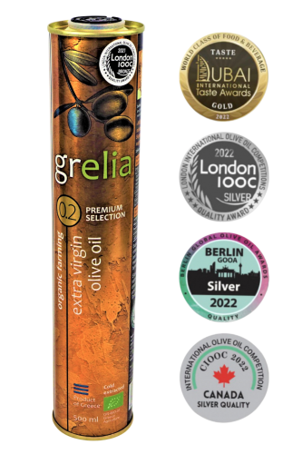Grecka oliwa z oliwek Extra Virgin BIO Premium 0,2% 500 ml Grelia w puszce
