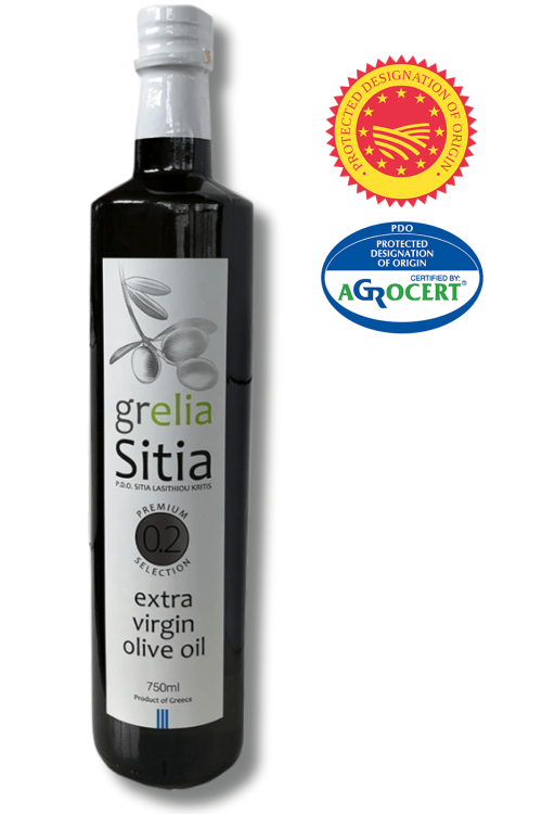 Grecka oliwa z oliwek Extra Virgin Grelia PDO Sitia 0,2% 750 ml w butelce