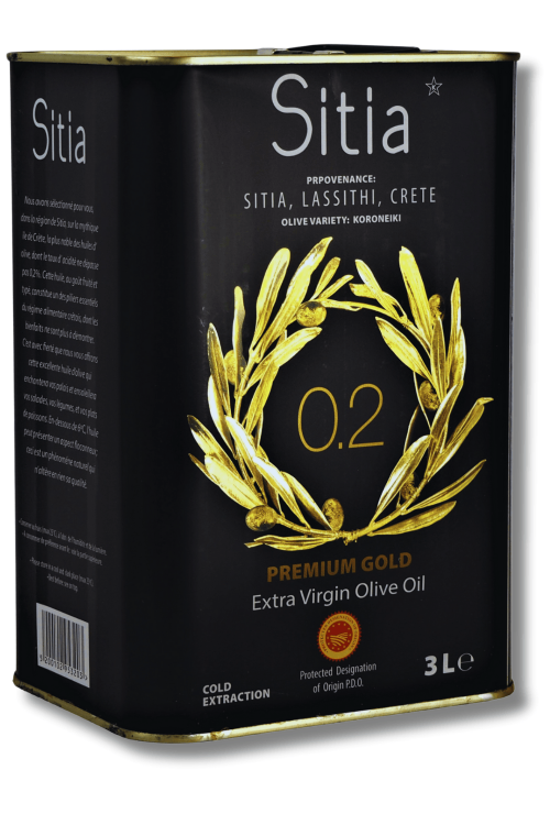 Grecka oliwa z oliwek Extra Virgin Sitia 0,2% 3 litry w metalowej puszce