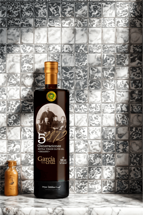 Garcia de la Cruz 5 Generations oliwa extra virgin bio 500 ml przód butelki