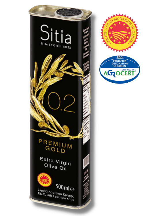 Grecka oliwa z oliwek Extra Virgin Sitia 0,2% 500 ml w metalowej puszce