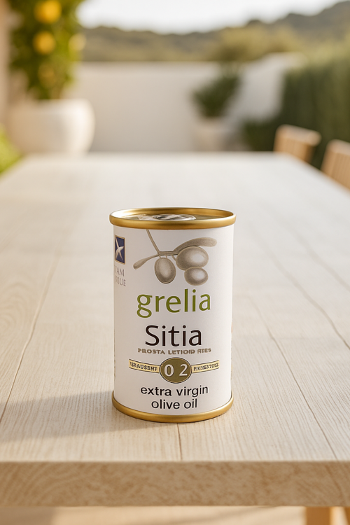 Oliwa extra virgin Grelia Sitia Premium 0,2% 100 ml z Krety w puszce