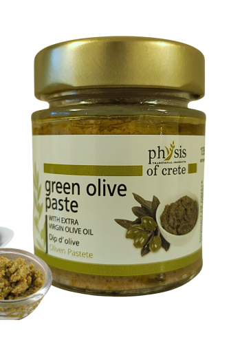 Tapenada z zielonych oliwek Physis of Crete 135 g w szklanym słoiku