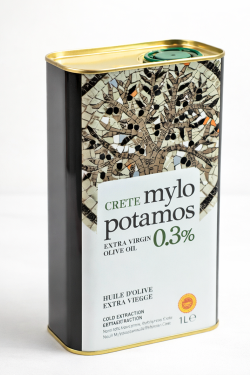 Puszka greckiej oliwy z oliwek extra virgin Mylopotamos 0,3% 1L