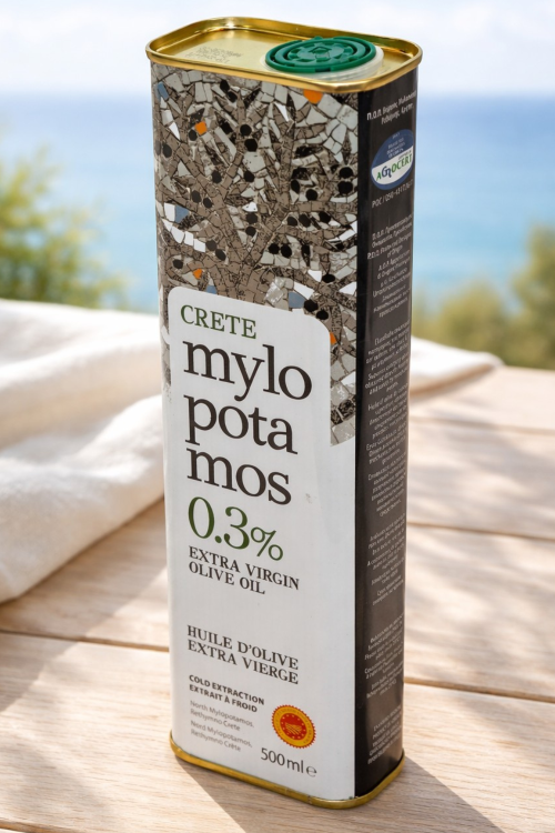 Oliwa z oliwek Extra Virgin Mylopotamos 0,3% 500 ml z Krety