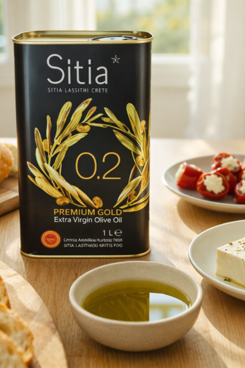 Oliwa Extra Virgin Sitia 0,2% w zestawie dwóch litrowych puszek
