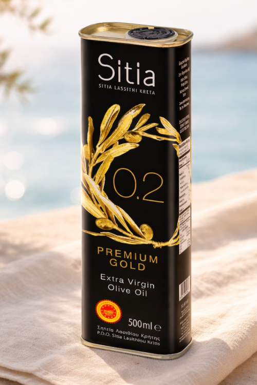 Puszka oliwy Extra Virgin Sitia 0,2% 500 ml z Krety