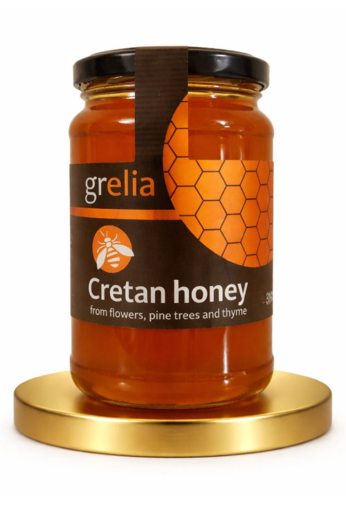 Miód tymiankowy Gold Grelia 420 g – widok słoika od przodu
