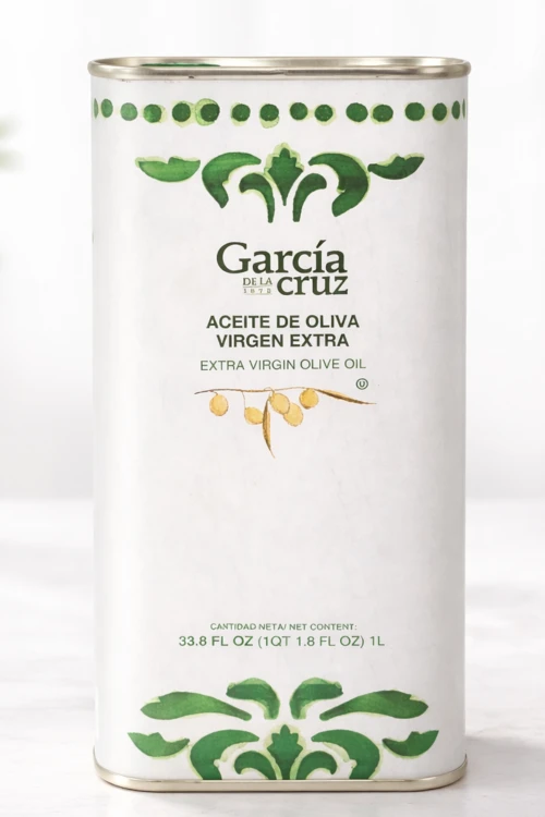 Oliwa extra virgin Garcia de la Cruz 1 litr z Toledo – widok opakowania z przodu