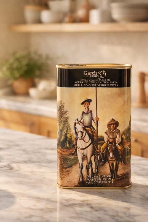 Hiszpańska oliwa z oliwek EVOO 500 ml García de la Cruz – detal etykiety