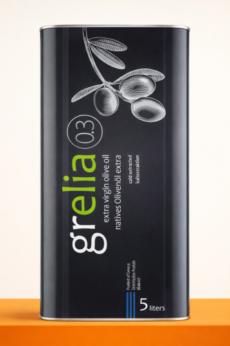 Oliwa Grelia Extra Virgin 0,3% 5 litrów z Krety – puszka front
