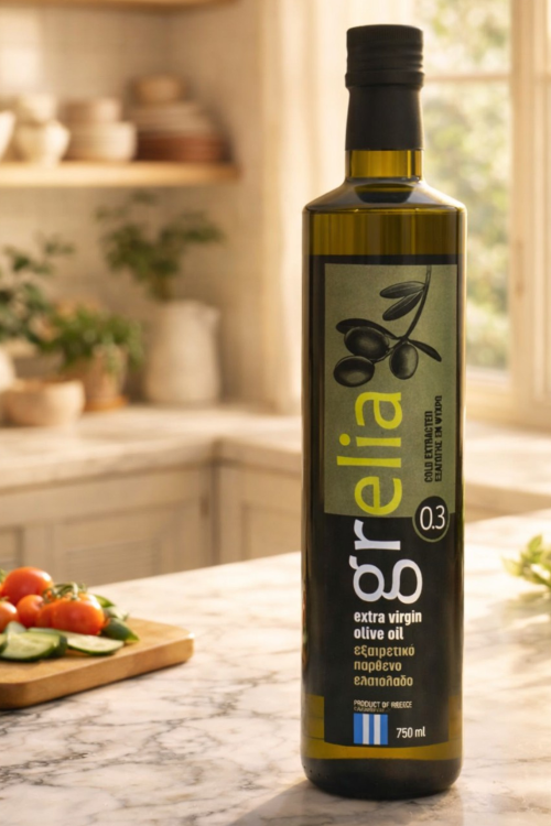 Grecka oliwa z Krety Grelia Koroneiki 750 ml – opakowanie