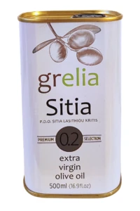 Grelia Sitia 0,2% Premium – oliwa z oliwek Extra Virgin 500 ml w puszce PDO
