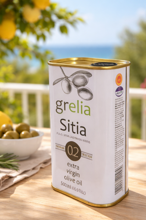 Grelia Sitia 0,2% Premium EVOO 500 ml – oliwa do sałatek i pieczywa