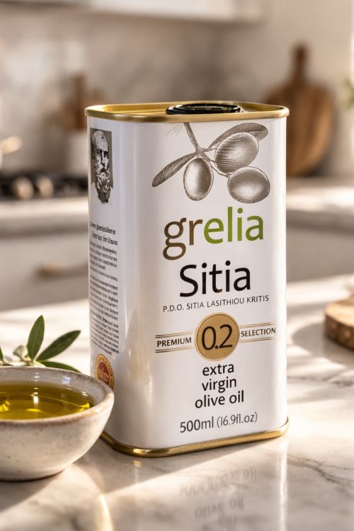 Kreteńska oliwa extra virgin Grelia Sitia 500 ml z certyfikatem Agrocert