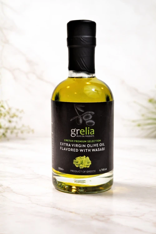Grelia oliwa smakowa z Wasabi 200 ml – front butelki