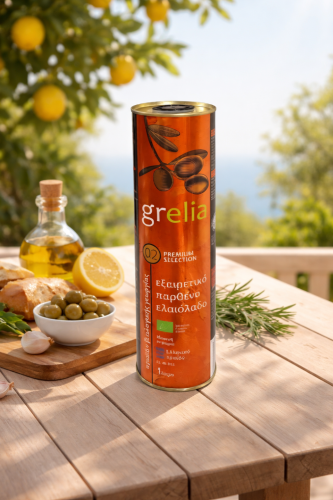 Oliwa extra virgin BIO 1 L Grelia z Krety w metalowej puszce