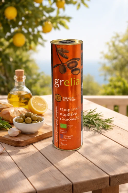 Oliwa extra virgin BIO 1 L Grelia z Krety w metalowej puszce