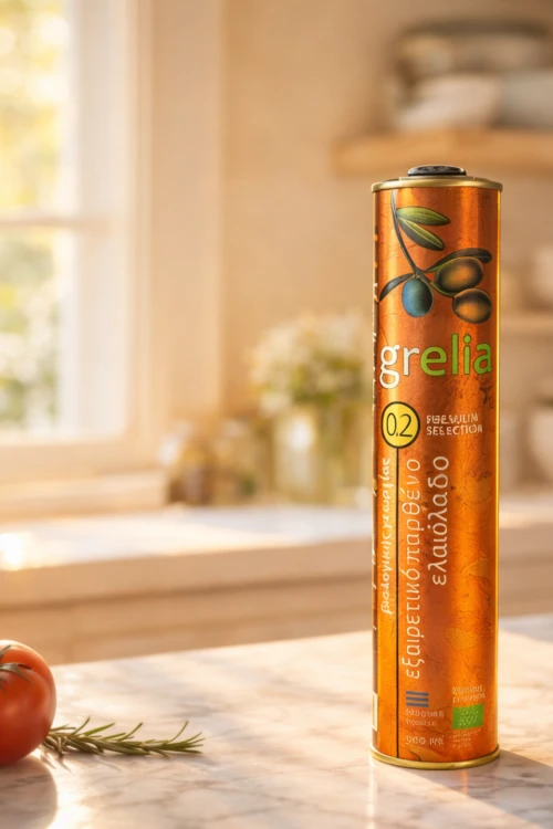 Oliwa extra virgin BIO 500 ml Grelia z Krety w metalowej puszce