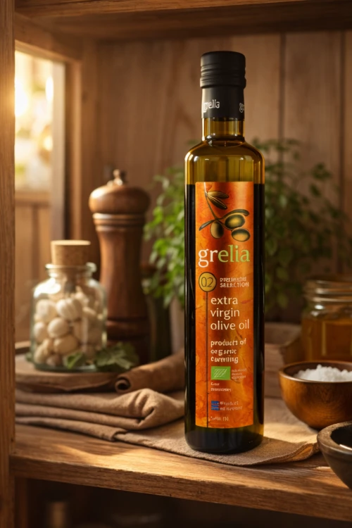Butelka oliwy Grelia Premium Organic 0,2% 500 ml