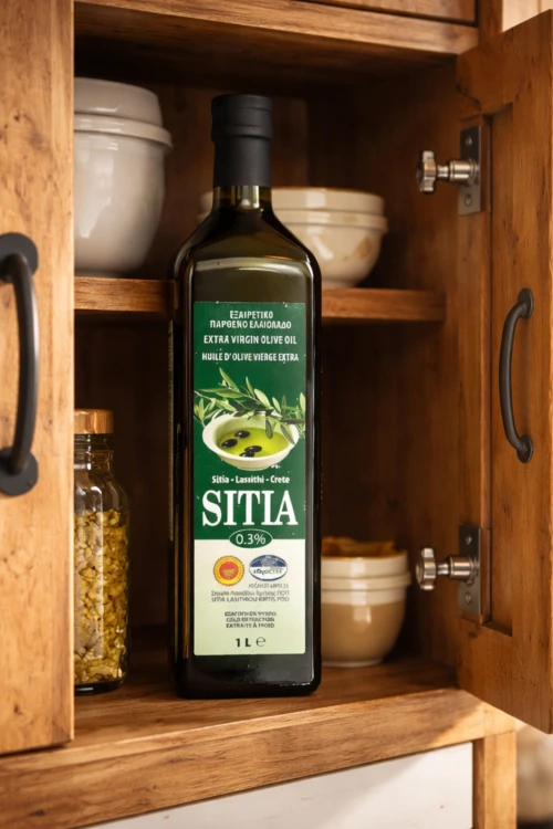 Oliwa extra virgin z Krety Sitia 0,3% 1 l – ciemne opakowanie