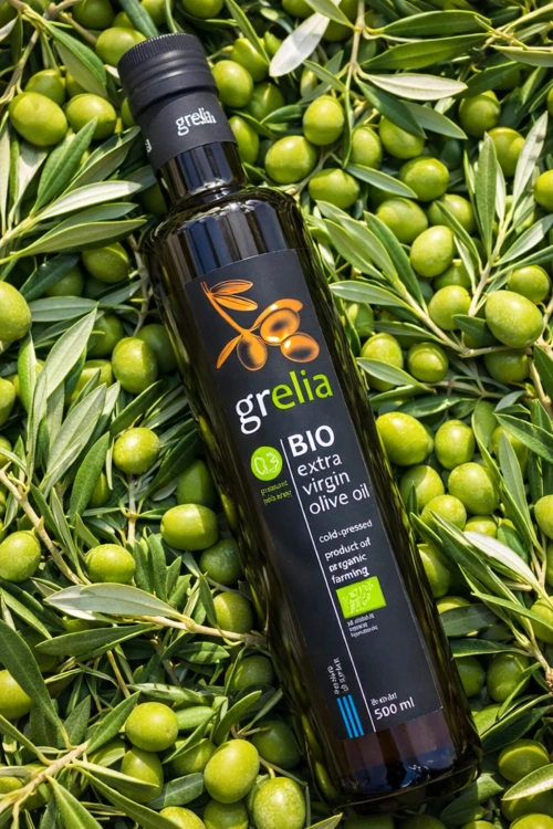 Ekologiczna oliwa z oliwek GRELIA BIO 0,3% 500 ml – produkt premium do sałatek i dipów