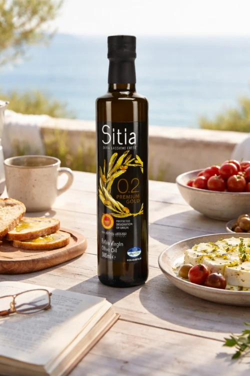 Butelka oliwy Extra Virgin Sitia 0,2% 500 ml