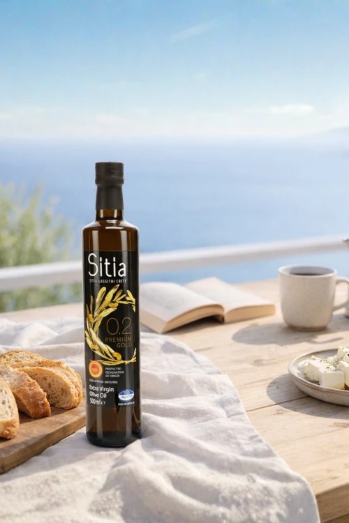 Grecka oliwa Sitia 0,2% 500 ml – widok butelki produktu