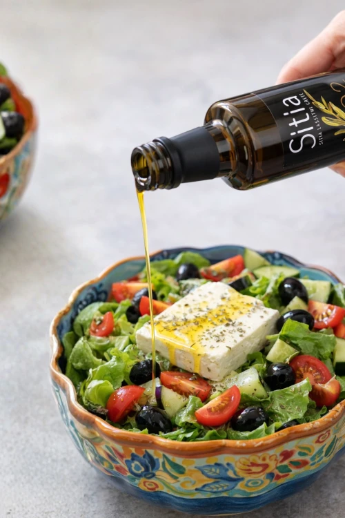 Oliwa Extra Virgin Sitia 0,2% 500 ml w kuchennej aranżacji