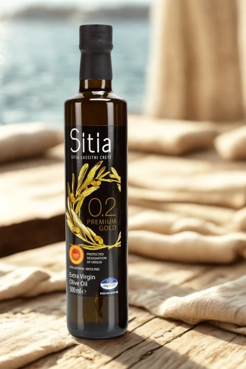 Butelka oliwy z oliwek Extra Virgin Sitia 0,2% 500 ml