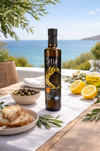 Grecka oliwa z oliwek Sitia 0,2% 500 ml w butelce z Krety