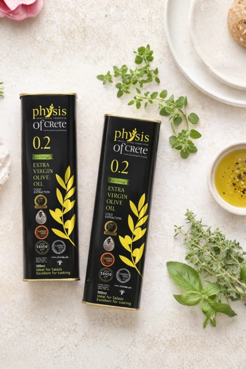 Oliwa z Krety Physis of Crete 0,2% – zestaw 2 puszek 500 ml widok od góry