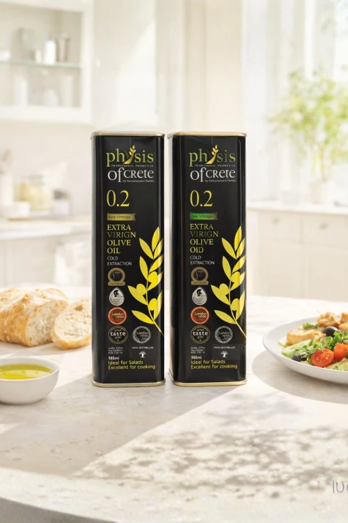 Physis of Crete 0,2% – zestaw greckiej oliwy z oliwek do sałatek i gotowania