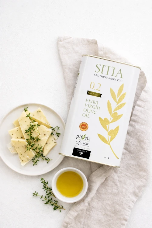 Oliwa extra virgin z Krety do sałatek i codziennej kuchni Physis of Crete Sitia