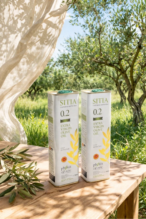 Grecka oliwa extra virgin Physis of Crete SITIA zestaw dwóch puszek po 500 ml