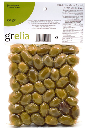 Greckie zielone oliwki z pestką Grelia 250 g