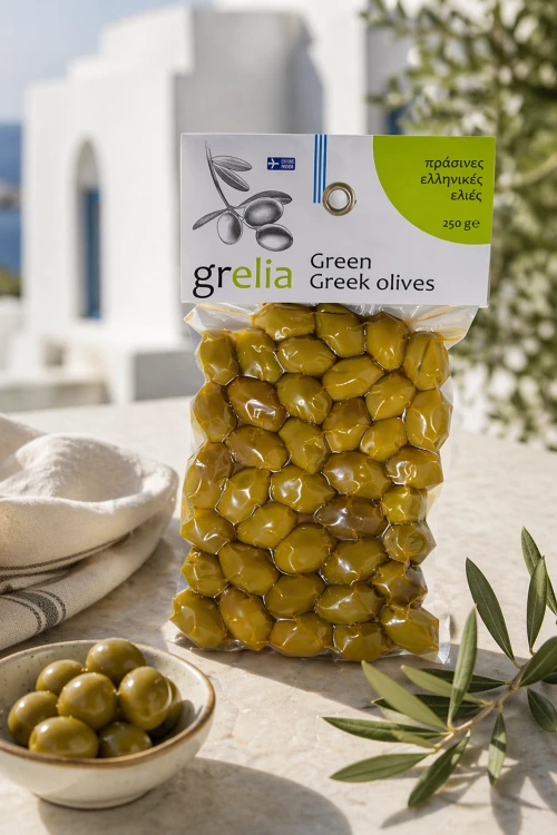 Świeże zielone oliwki Grelia 250 g